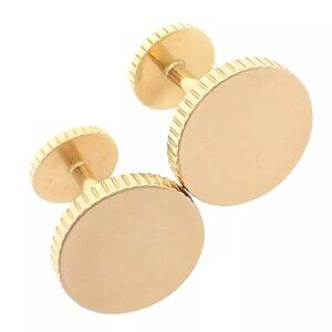 Rare! Vintage Tiffany & Co. 18k Yellow Gold Coin Edge Circle Cufflinks 2003